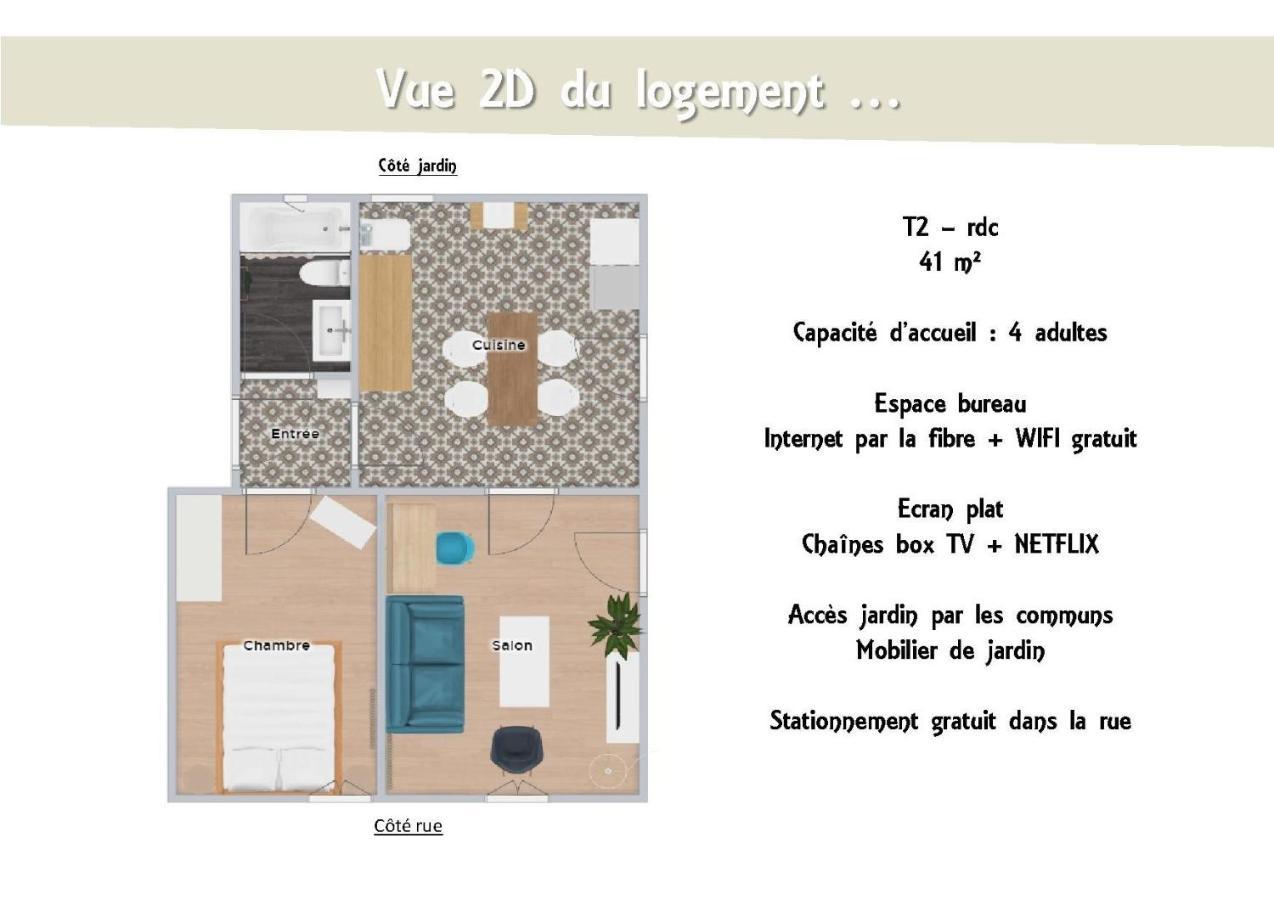 Le 62 - Spacieux T2 Avec Jardin, Parking & Tramway Grenoble Bagian luar foto