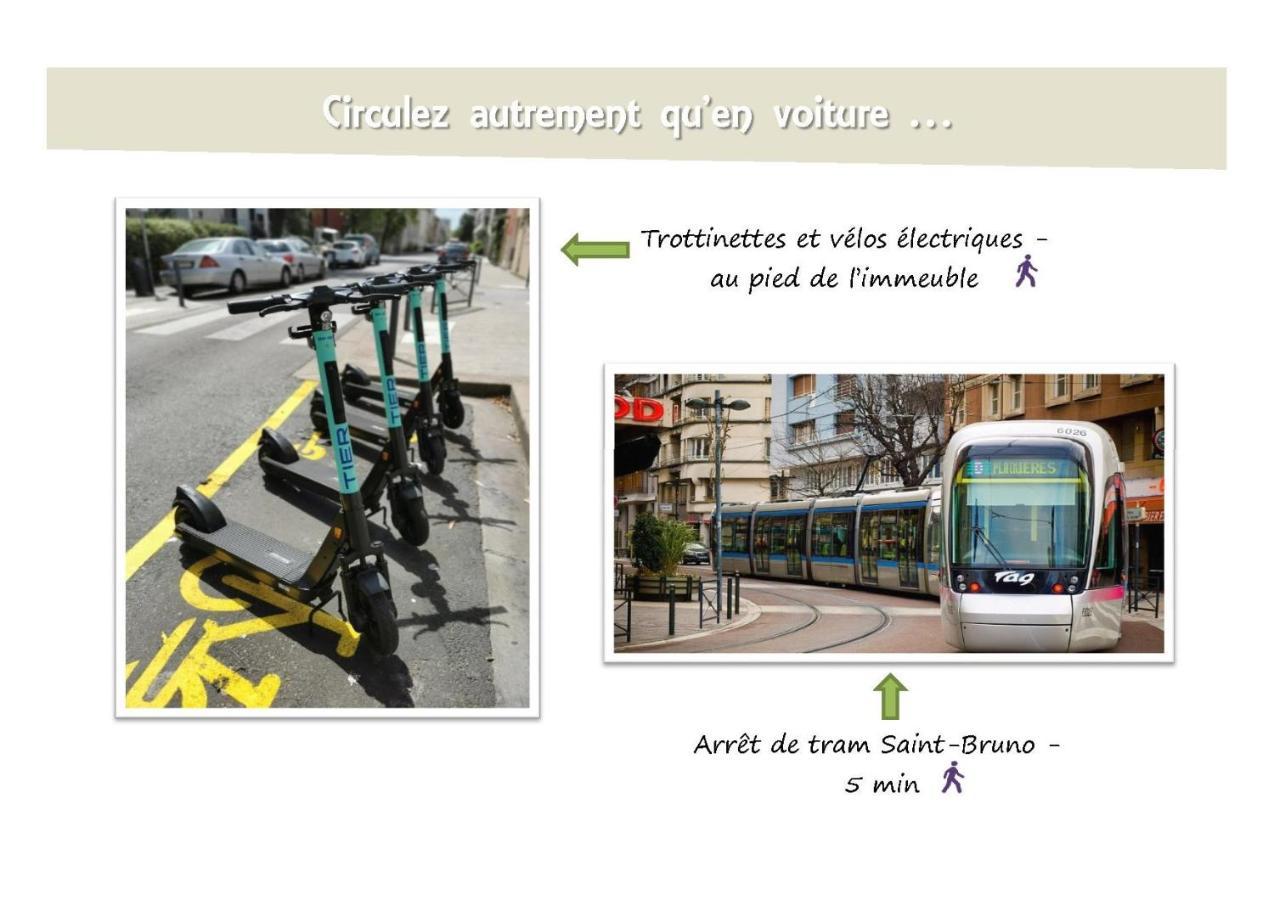 Le 62 - Spacieux T2 Avec Jardin, Parking & Tramway Grenoble Bagian luar foto
