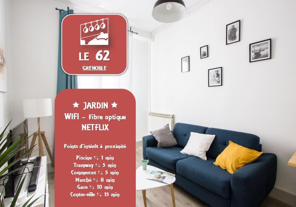 Le 62 - Spacieux T2 Avec Jardin, Parking & Tramway Grenoble Bagian luar foto